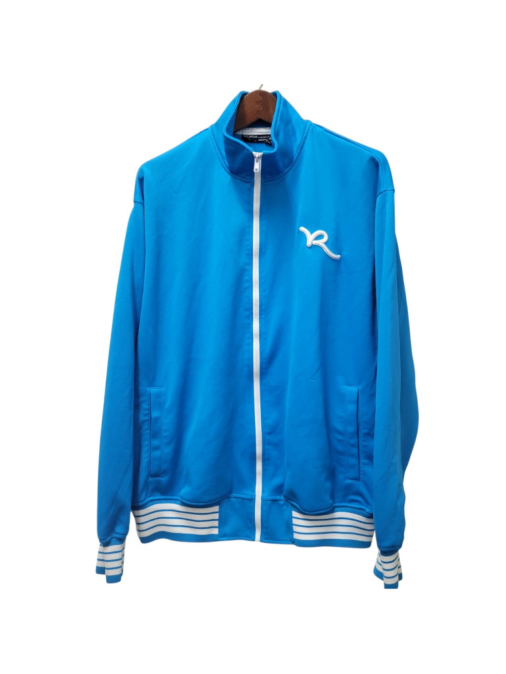 ROCAWEAR Vintage Men's Full-Zip Embroidered Logo Blue Long-Sleeves Jacket XL